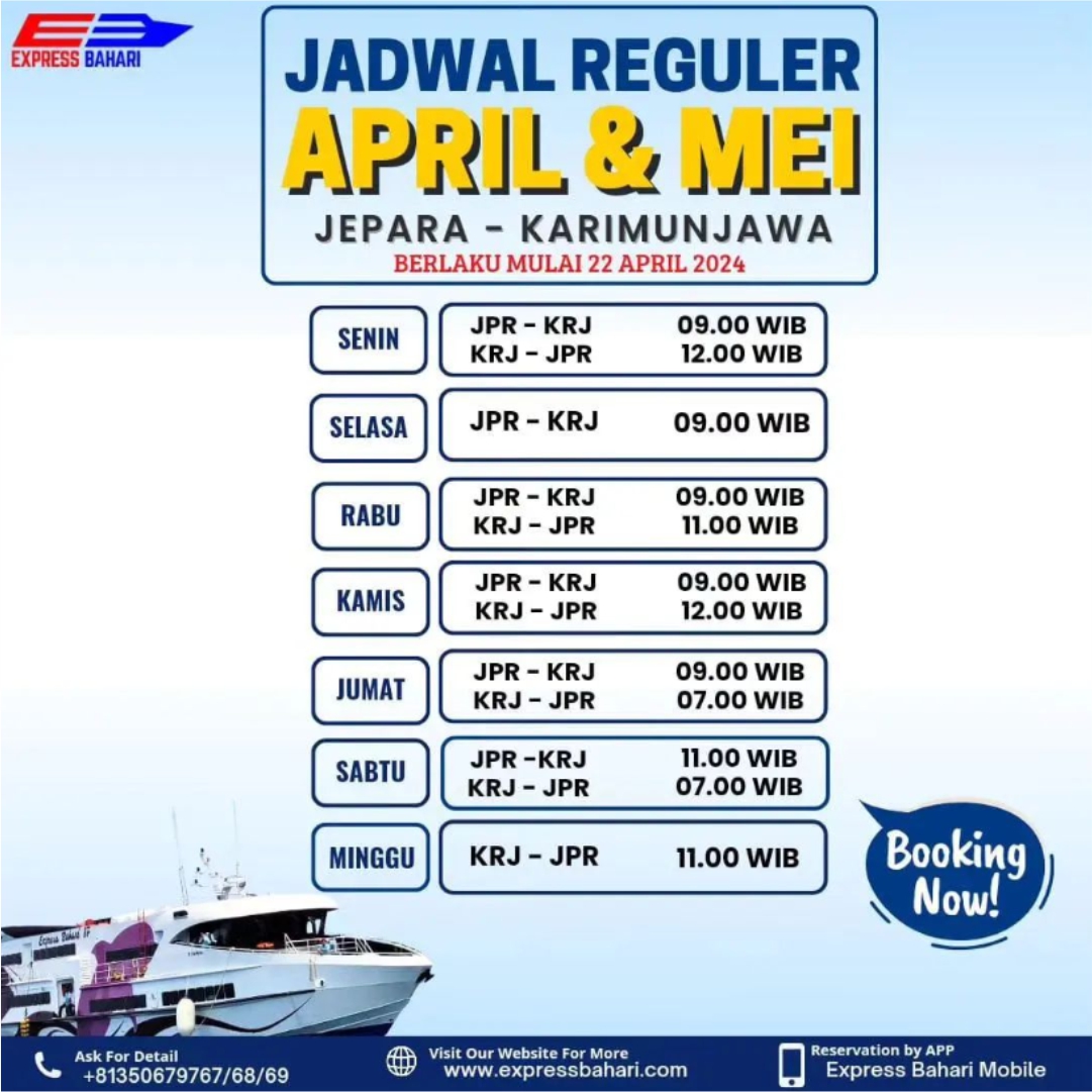 Jadwal Terbaru KMC. Express Bahari