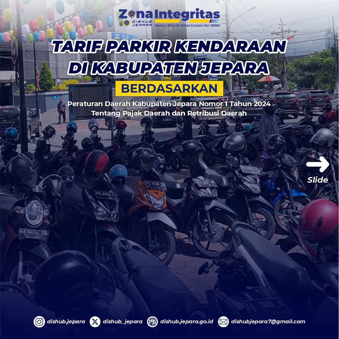 Tarif Parkir Kendaraan di Kabupaten Jepara Tahun 2024