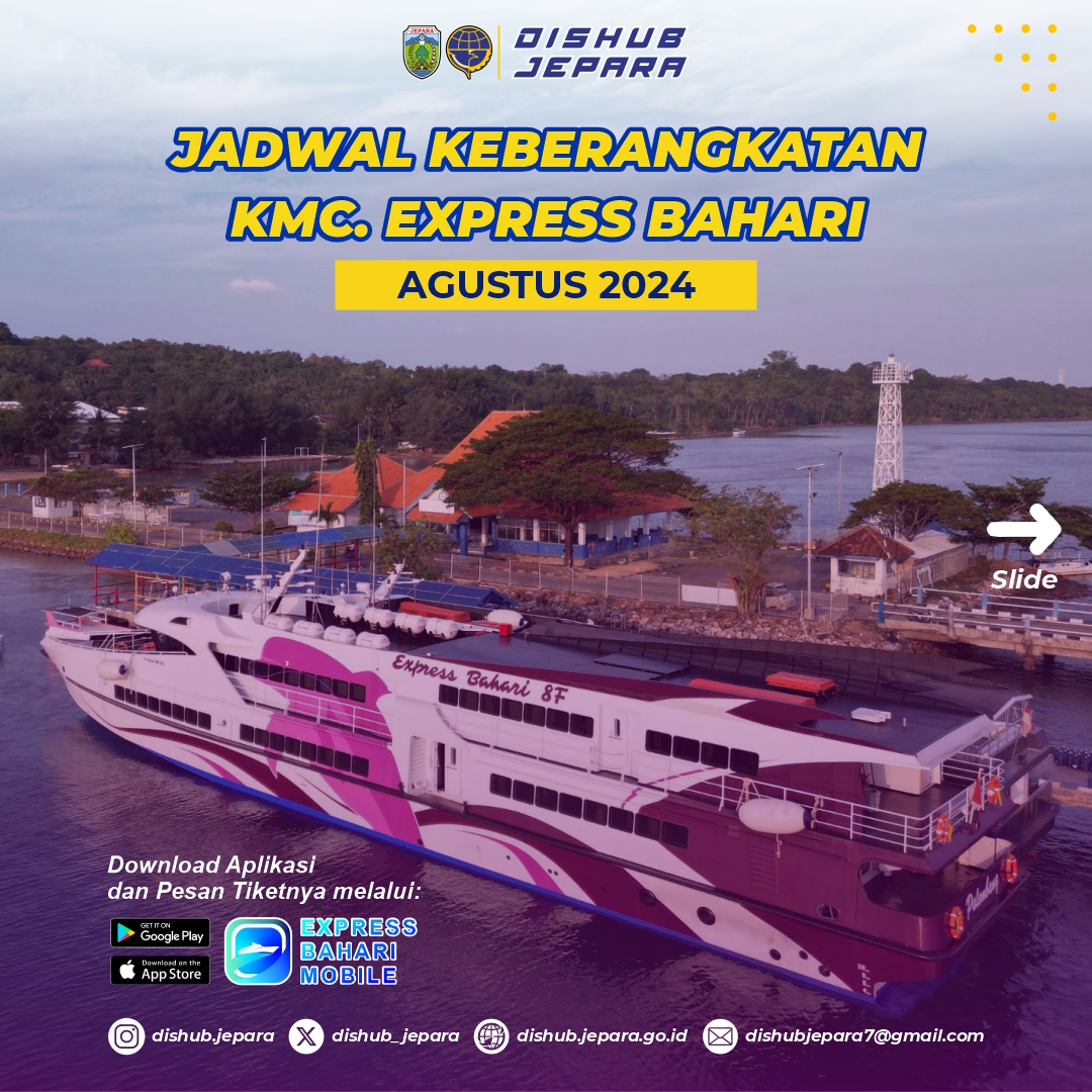 Jadwal KMC. Express Bahari bulan Agustus 2024