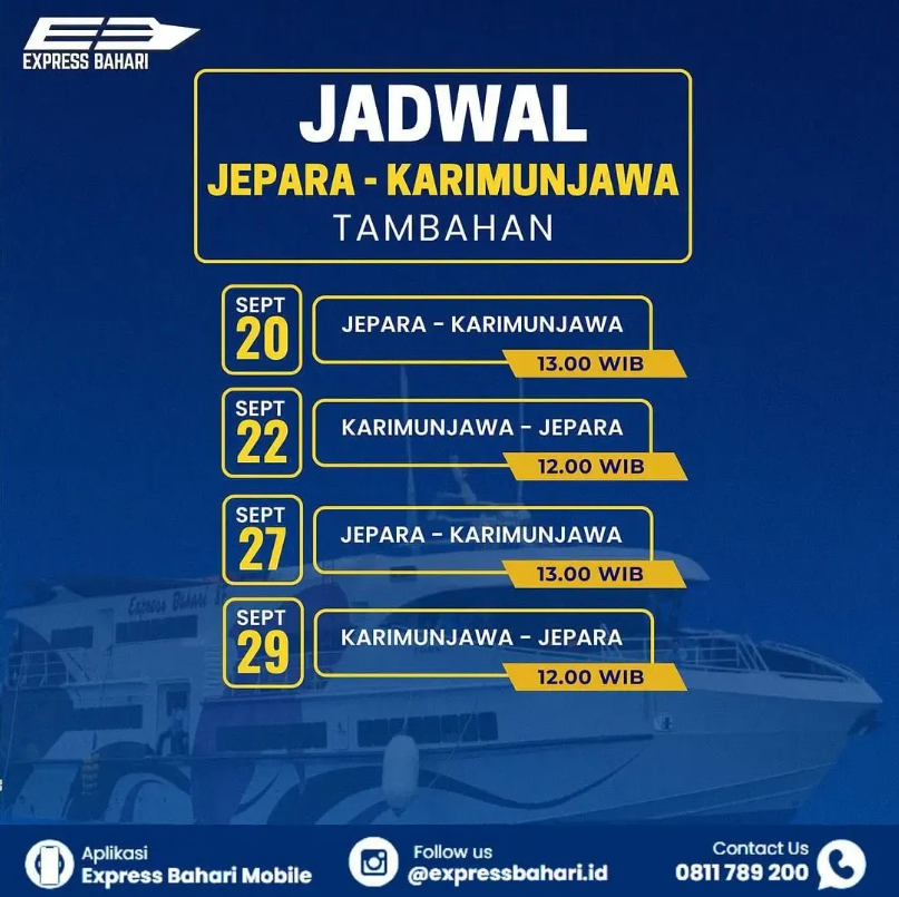 Update Jadwal Tambahan KMC. Express Bahari